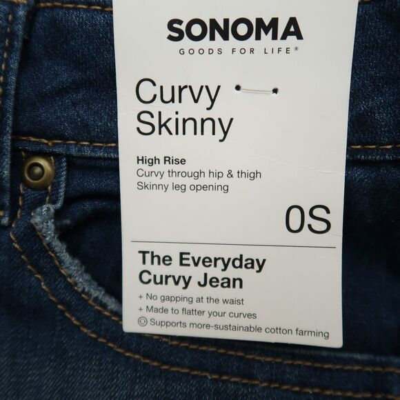 Sonoma Jeans Women's Size 0S Blue High-Rise Curvy Skinny Stretch 27" Inseam NWT - Picture 10 of 16